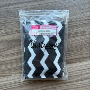 Thirty-One Black and White Chevron Cross Town Wallet